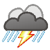 Dichte Wolken, Regenschauer und Gewitter wahrscheinlich